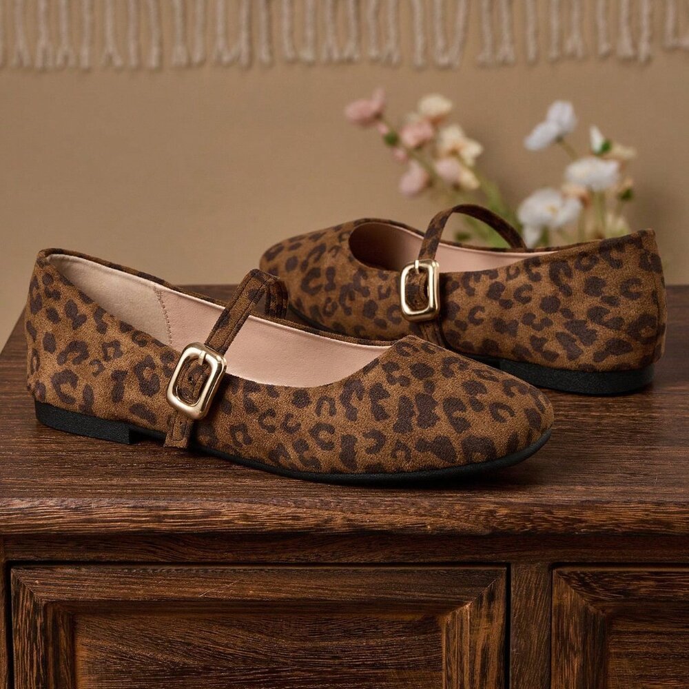 Leopard Women's Slip-On Square Toe Flats - Picture 6 of 6